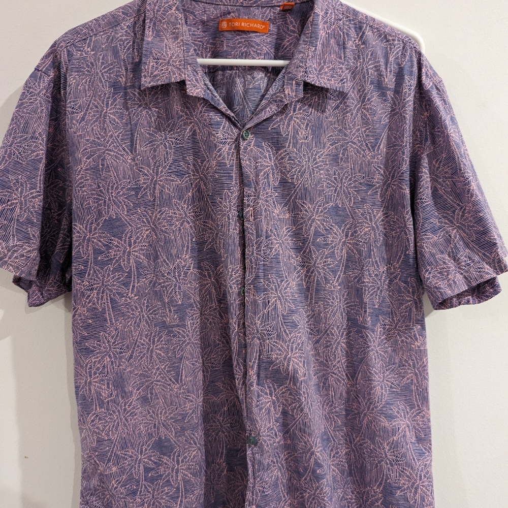 Tori Richard Hawaiian Aloha shirt purple